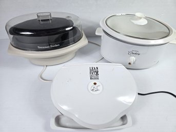 Lean Mean Grilling Machine, West Bend Crockery, Steamer Basket With Rice Bowl