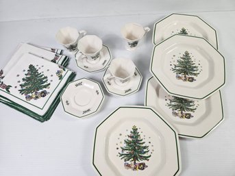 Nikko Lot 1 -10 Napkin 12 Piece Set  Five Plates 4 Cups And Saucers