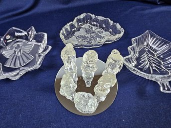 Three Glass Dishes, Glass Nativity