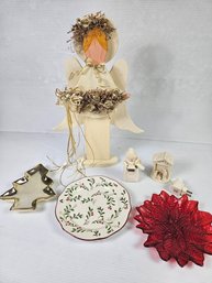 Pretty Wooden Angel, Serving Dishes, Nativity Night Light, Snowman