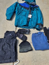 Ski Clothes -medium Men's Pants, Men's Large Jacket, Glove