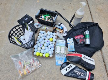 Lots Of Golf Balls, Practice Balls With Basket, Tees, Two Club Covers, Covers