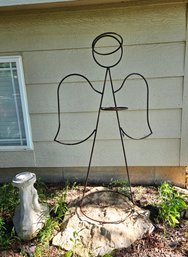 Metal Angel For Plant 48-in Tall, Bird Bath Base 15 In Tall