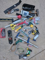 Miscellaneous Tools- Tape Measure, Planer, Levels, Wrench Etc