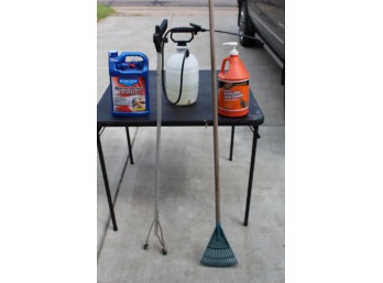 Leaf Rake, Grabbers, Small Spray Tank, Hand Cleaner