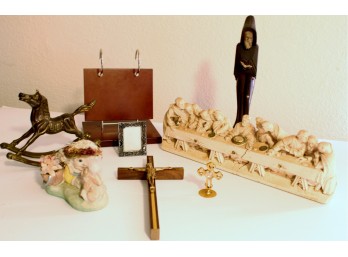 Last Supper(broke) Rocking Horse, Cross & Crucifix, Picture Stand