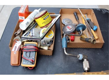 Hand Drill, Folding Yard Stick, Multimeter Tester, Tape Measures