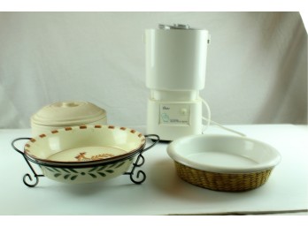 Tortilla Server, Pie Plate, Oster Ice Cream Maker, No Lid