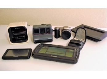 Cameras/ Polaroid And Olympus With No Cords, Sharp Weather Station