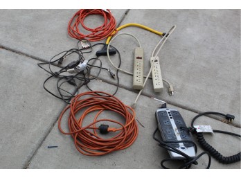 3 Short Extension Cord, 2  Power Strips, 3 Longer Length Extension Cords