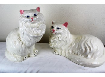 2 Ceramic Cats