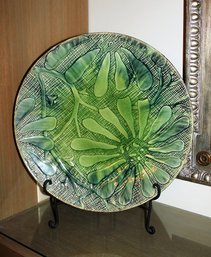 21-in Decorative Ceramic Plate On Heavy Stand
