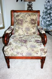 Formal Upholstered Wood Frame Chair-nice Detail 29-in Wide 33 In Deep
