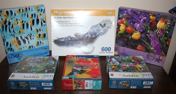 6 Puzzles, 2 Are Unopened, Birds, Fish, Flowers