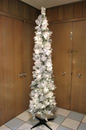Pencil Style 7 Ft Frosted Christmas Tree