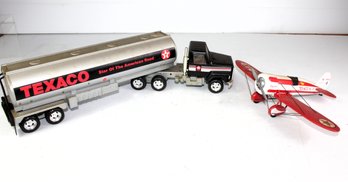Texaco Tanker And Diecast Airplane