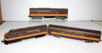Lionel Illinois Central-  Engine And Two Cars