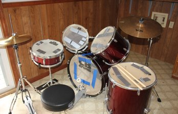 CB Drum Set, Mapex Cymbal And Seat And ZBT Cymbal