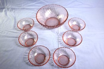 Arcoroc Salad Bowl And 6 Small Bowls