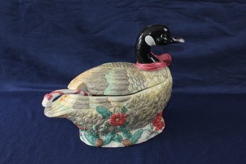 Ceramic Christmas Goose Tureen With Ladle