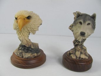 Two Lobo Heads- Lone Wolf And Eagle