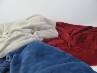 Three Blankets-Navy, Red, Gray, All LL Bean, 60x80