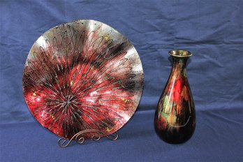 Beautiful Decorative Plate And Vase-plate Stand Not Included