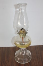 Kerosene Lamp-glass-18-in Tall- Vintage Nice Shape