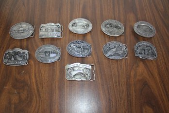 Cassody Belt Buckles 1984 To 1993 Prairie Queen And Cassoday -the Arch Bridge