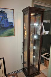 Lighted Curio Cabinet With Four Shelves-15x13x70-in Tall