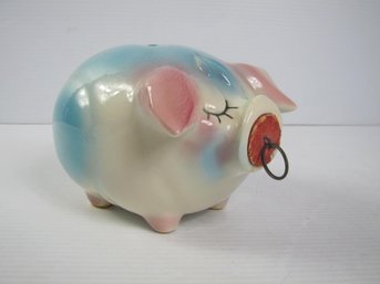 Vintage Hull Pottery 1957 Corky Pig Ceramic Piggy Bank