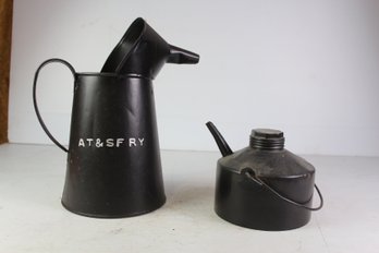 2 AT& SFY Oil Cans