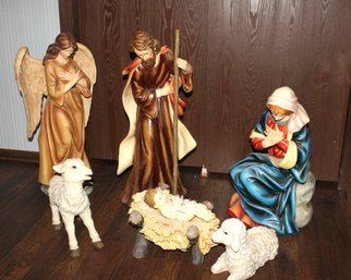 Large 6 Pc O'Well Nativity Set - Joseph 28' T