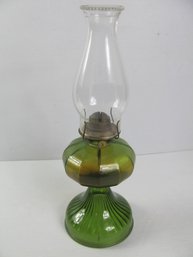 Dorsett Division Thomaston, Vintage Green Glass Hurricane Lamp