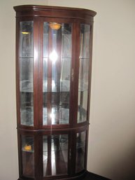 Beautiful Corner Lighted Curio, Five Shelves 76 In Tall