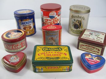 Tins - Crayola Colors With Crayons, Pop And Candy Clean Tins