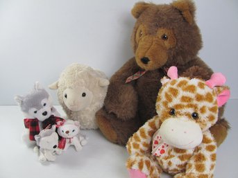 Miscellaneous Stuffed Animals -' Jingle' Husky Set, Sheep, Large Bear, Giraffe