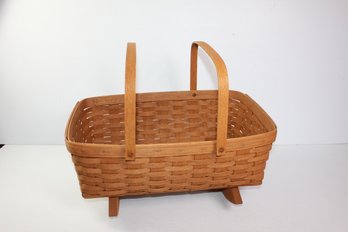 Longaberger Rocking Cradle With Handles, 1989 Vintage Doll Basket