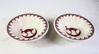 Two 6.25 In Ancient Mimbrano Indian From Santa Fe, China Bowls -  Sterling China