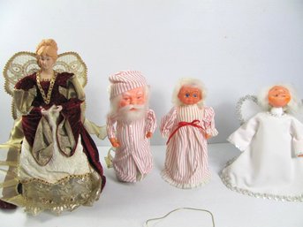 Victorian Tree Topper And Three Handcrafted Christmas Characters