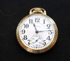 Illinois Railroad Grade Pocket Watch SN5120334 Gold Filled- Runs- See Description For Specs