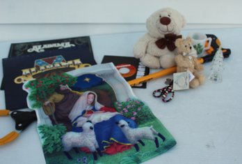 Miscellaneous Lot-  Couple Stuffed Animals, Grabber, Two Albums