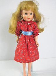 20 Inch Tall Vintage Hard Plastic Doll, With Earrings And Necklace