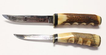 Case XX 125 Years Oil In America Commemorative Knives 8.25 And 6.75 In With Sheath