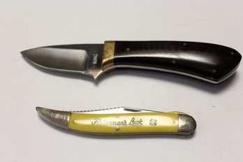 Two Knives, One Fishing Knife, One King 7.5 In Stamped D94028