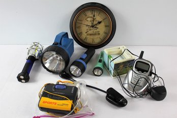 Flashlights, Walkman, Emergency  Monitor, Clock