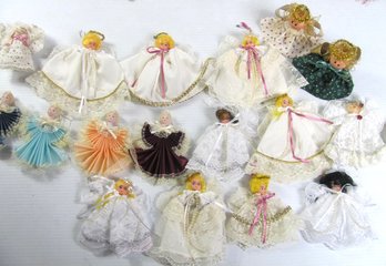 Angel Ornaments, Fabric, Fan Ones Have Porcelain Heads