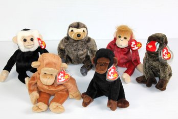 Beanie Baby Monkeys-total 7