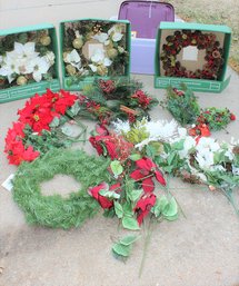 New Christmas Wreath, Miscellaneous Silk In A Tote With Lid