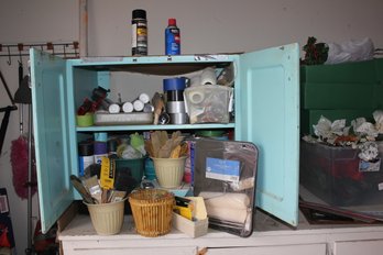 Vintage Metal Kitchen Cabinet Used In Garage - No Top 24 In Deep X 31-in Wide X 28 Tall-see Description